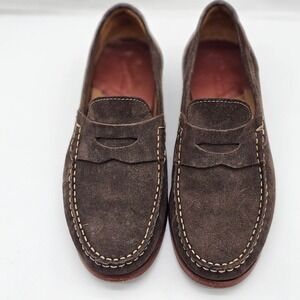 Suede Penny Loafers Men's Size 10.5 Restoration Made in India Suede Preppy